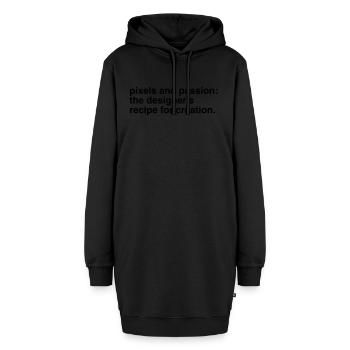 Designer Designerin Design 014 - Hoodie-Kleid - Schwarz - Vorne - AI Model Female 172 light (172cm)