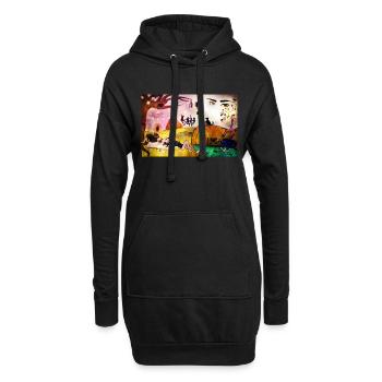 abstrakte Kunst - Hoodie-Kleid - Schwarz - Vorne