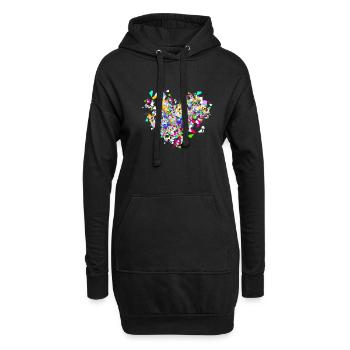 Confettis, Coeur, Carnaval, Coeur De Confettis - Sweat-shirt à capuche long Femme - noir - Devant