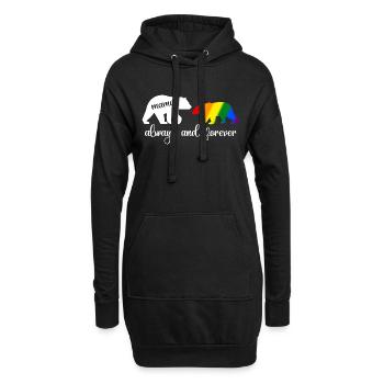 Regenbogen Mama Bär Immer Liebe Unterstütze Pride LGBT - Hoodie-Kleid - Schwarz - Vorne