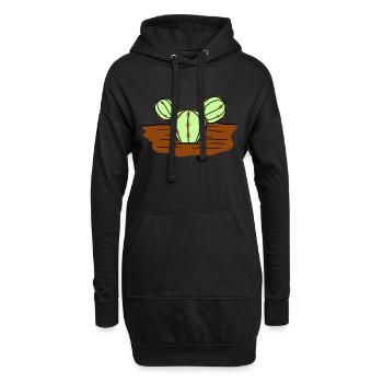 Kaktus Stacheln Wüste Kakteengewächs Cool Kakteen - Hoodie-Kleid - Schwarz - Vorne