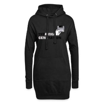 amiga_generation - Sweat-shirt à capuche long Femme - noir - Devant