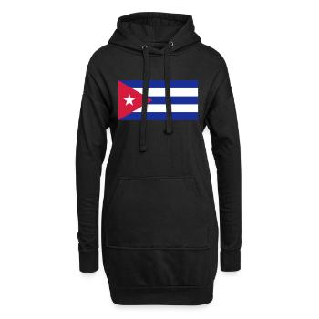 cuba flag - Hoodie-Kleid - Schwarz - Vorne