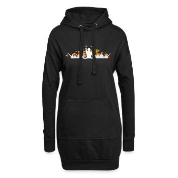 Menschen - DJ Konzert Festival - Hoodie-Kleid - Schwarz - Vorne