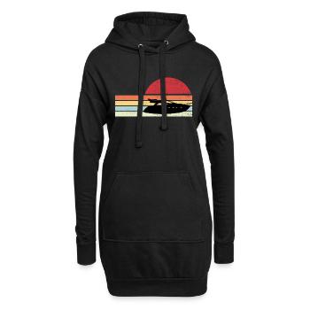 Retro Motorboot - Hoodie-Kleid - Schwarz - Vorne