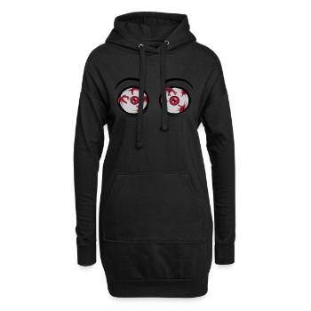 2 verrückte gruselige Augen - Hoodie-Kleid - Schwarz - Vorne