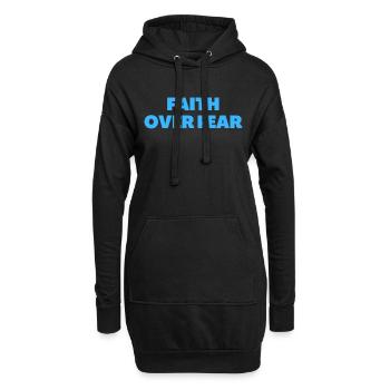 La foi plutôt que la peur - Citations chrétiennes - Sweat-shirt à capuche long Femme - noir - Devant