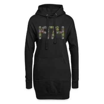 1974 Vintage Retro 70er 50 geboren Geburtstag Geburtstag - Hoodie-Kleid - Schwarz - Vorne