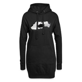 Slowakei Landkarte umrahmt echten Fußball - Hoodie-Kleid - Schwarz - Vorne