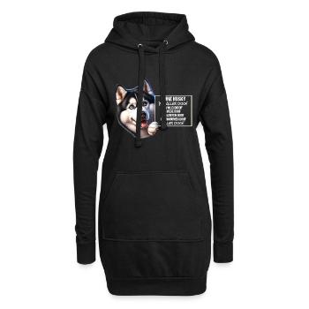 Ohne Husky ist alles doof Husky Halter Geschenk - Hoodie-Kleid - Schwarz - Vorne
