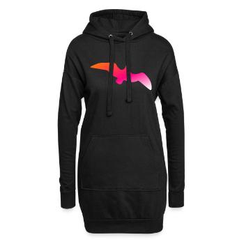 Freedom Bird | Exklusives Streetstyle-Design - Hoodie-Kleid - Schwarz - Vorne
