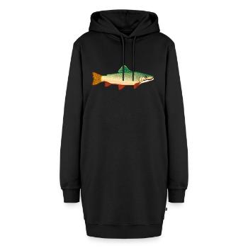fish524 - Hoodie-Kleid - Schwarz - Vorne - AI Model Female 172 light (172cm)