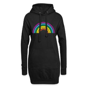 Regenbogen - Hoodie-Kleid - Schwarz - Vorne