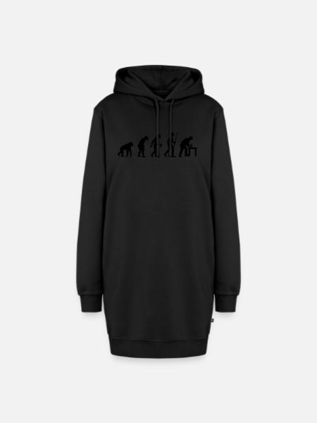 Tischler Evolution - Hoodie-Kleid - Schwarz