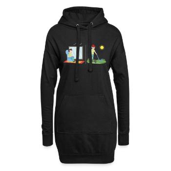 Chasseur de trésors dans un beau détecteur de métaux - Sweat-shirt à capuche long Femme - noir - Devant