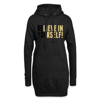 believe in yourself - be you - Hoodie-Kleid - Schwarz - Vorne