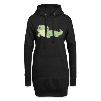 Gecko - Hoodie-Kleid - Schwarz - Vorne