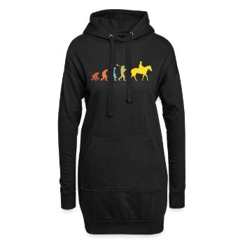 Vintage Evolution Pferd Reiter Geschenk - Hoodie-Kleid - Schwarz - Vorne