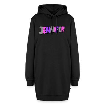Jennifer - Hoodie-Kleid - Schwarz - Vorne - AI Model Female 172 light (172cm)