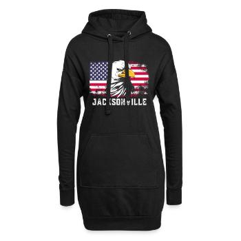 Jacksonville Florida - Hoodie-Kleid - Schwarz - Vorne