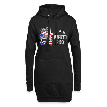 Puerto Rico - Hoodie-Kleid - Schwarz - Vorne