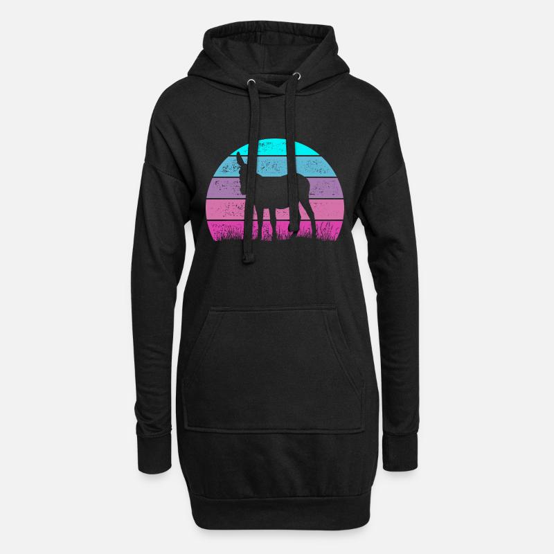 Esel Maultier - Hoodie-Kleid - Schwarz