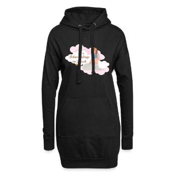 Geschenk für Schwangere 💗 Schmetterlinge im Bauch - Hoodie-Kleid - Schwarz - Vorne