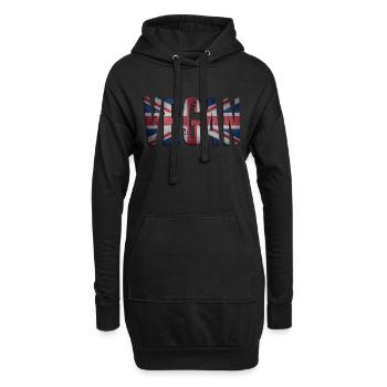 VEGAN - United Kingdom Flag - Vintage - Hoodie Dress - black - Front