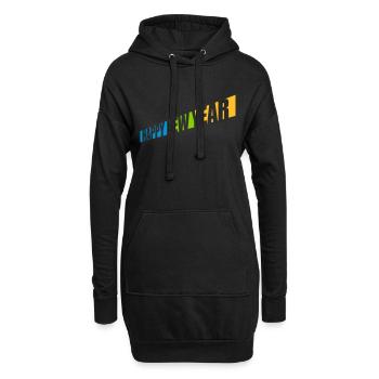 Citation Bonne année - Sweat-shirt à capuche long Femme - noir - Devant