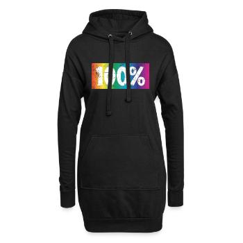 100 % - Sweat-shirt à capuche long Femme - noir - Devant