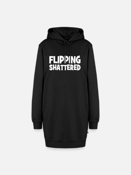 Flipping Shattered Slogan - Hoodie-Kleid - Schwarz