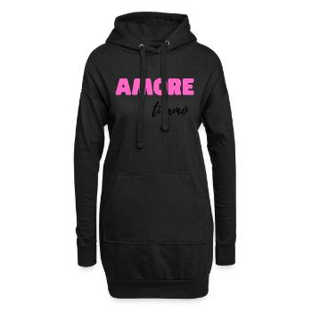 Amore, Ti Amo – Romantic Italian Love Quote - Hoodie Dress - black - Front