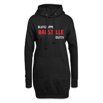 Blutgruppe Baustelle Positiv - Bauarbeiterwitzig - Hoodie-Kleid - Schwarz - Vorne