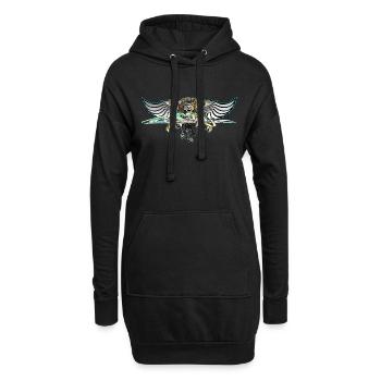 Löwe - Hoodie-Kleid - Schwarz - Vorne