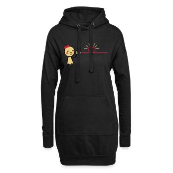 love tin can telephone couple shirt - girl - Hoodie-Kleid - Schwarz - Vorne