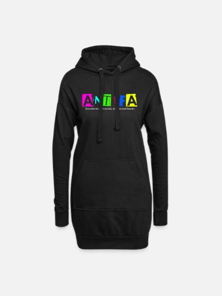 Antifa - Sometimes anti-social, always antifascist - Hoodie-Kleid - Schwarz