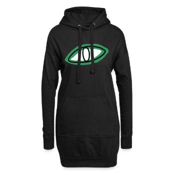 Auge - Hoodie-Kleid - Schwarz - Vorne