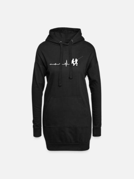 Feuerwehr Herzschlag Beruf Job Geschenk - Hoodie-Kleid - Schwarz