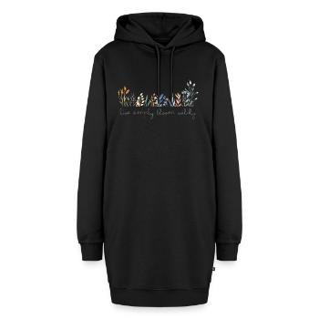 live simply bloom wildly I Wildblumen - Hoodie-Kleid - Schwarz - Vorne - AI Model Female 172 light (172cm)