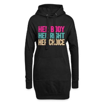 Votre corps, votre choix - Sweat-shirt à capuche long Femme - noir - Devant