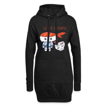 Kawaii Japanese Food Salmon Salmon Sushi Roll - Sweat-shirt à capuche long Femme - noir - Devant