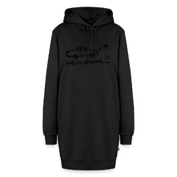 E Auto, nein danke! - Hoodie-Kleid - Schwarz - Vorne - AI Model Female 172 light (172cm)