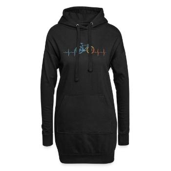 Vélo Heartbeat Cadeau Hobby - Sweat-shirt à capuche long Femme - noir - Devant