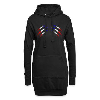 krallen frankreich 2 - Hoodie-Kleid - Schwarz - Vorne