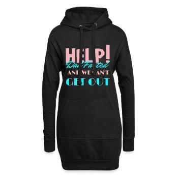 Hilfe! Papa hat gefurzt und wir können am Vatertag nicht raus - Hoodie-Kleid - Schwarz - Vorne
