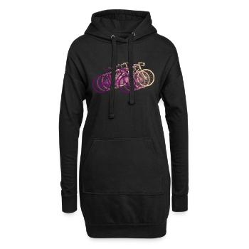 Bicycle Road Bike Vintage Retro Grunge - Hoodie Dress - black - Front