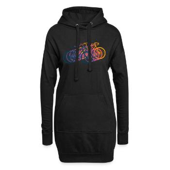 Bicycle Road Bike Vintage Retro Grunge - Hoodie Dress - black - Front