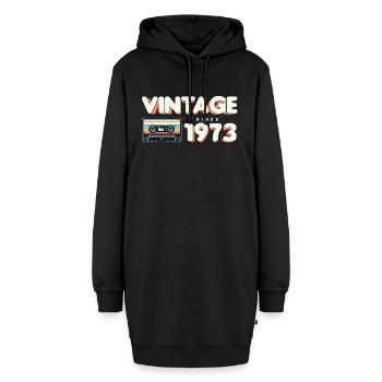 Vintage seit 1973 Nostalgik & Vintage Musik - Hoodie-Kleid - Schwarz - Vorne