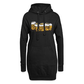 bierkrüge.ai - Hoodie-Kleid - Schwarz - Vorne