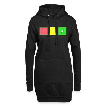 DIGITAL - Pixel FRUIT Melon - Citron - Kiwi - Sweat-shirt à capuche long Femme - noir - Devant